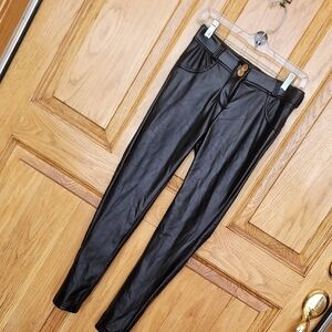 Black Faux Leather Pants